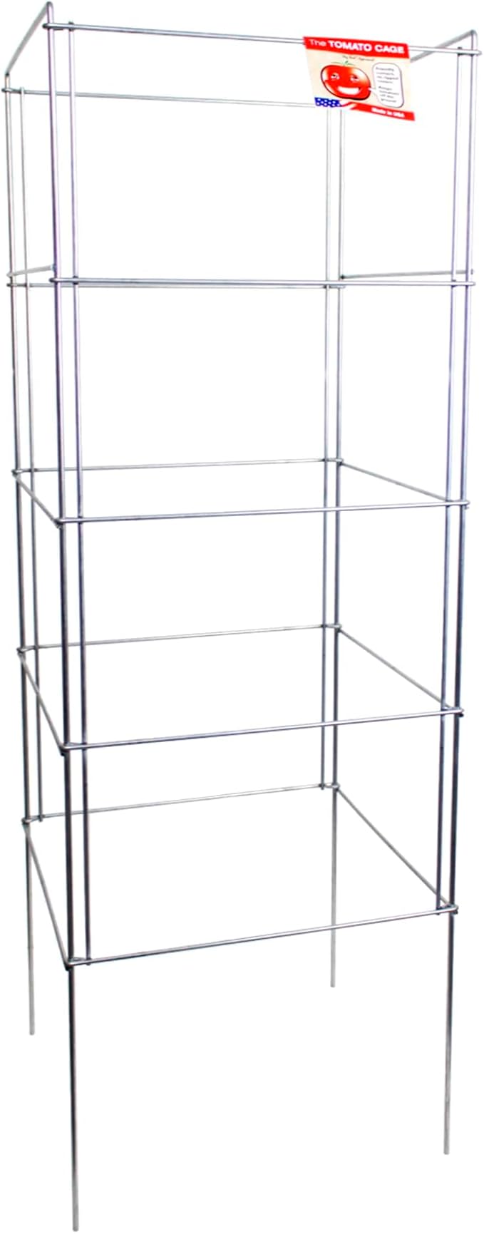 Cedar Ridge Square Foldable Tomato Cages - Heavy Duty Plant Support for Vegetable Garden, Vegetables, and Flowers - Stakes and Trellis for Climbing Plants - Made in The USA (13x40) - 3-Pack