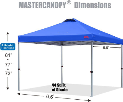 MASTERCANOPY Durable Pop-up Canopy Tent with Roller Bag (Blue)