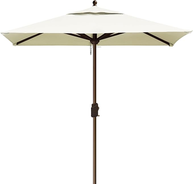 EliteShade USA 10-Year-Non-Fading 6x6Ft Square Market Umbrella Patio Outdoor Table Umbrella with Ventilation, Natural