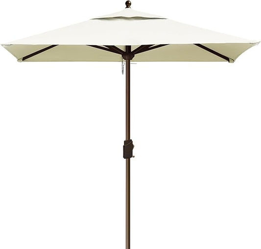 EliteShade USA 10-Year-Non-Fading 6x6Ft Square Market Umbrella Patio Outdoor Table Umbrella with Ventilation, Natural