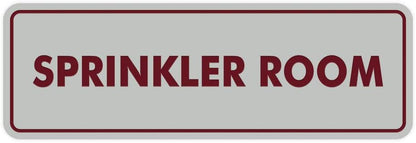 Signs ByLITA Standard Sprinkler Room Sign (Light Grey/Burgundy) - Medium