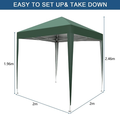 Outvita 6.5x6.5ft Pop Up Canopy Tent, Outdoor Instant Shelter Folding Canopy with Carry Bag for Commercial Events, Party, Backyard BBQ, Camping Green