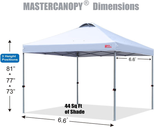 MASTERCANOPY Durable Pop-up Canopy Tent with Roller Bag (White)