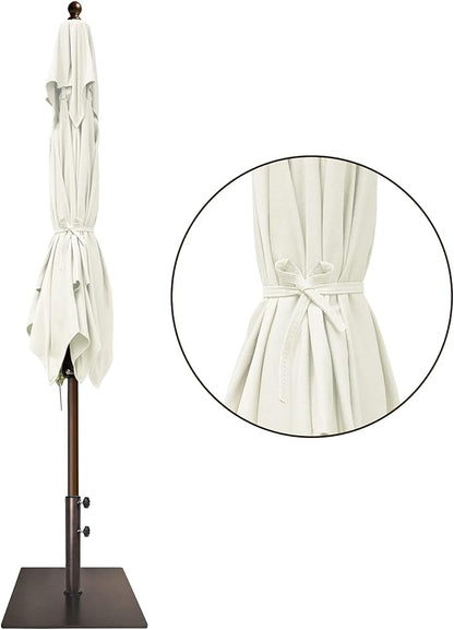 EliteShade USA 10-Year-Non-Fading 6x6Ft Square Market Umbrella Patio Outdoor Table Umbrella with Ventilation, Natural