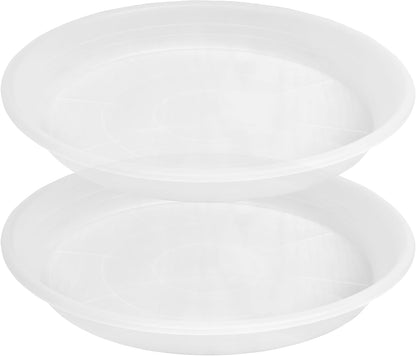 Plant Saucer - 2 Pack 22 Inch Extra Large Durable Plastic Plant Trays Clear, Extra-Deep 3.4" Plant Tray, Bird Bath Bowls for Garden