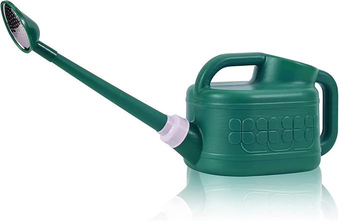 Plastic Watering Can for Indoor & Outdoor Plants 1 Gallon/4-Liter, Ebristar Watering Pot for Garden Flower with Long Spout and Removable 360 Degree Rotation Sprinkler Head - Dark Green