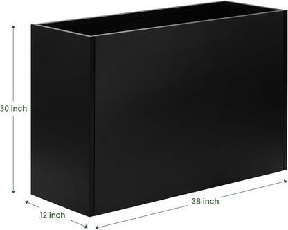 Adjustable Metal Planter Box 38” x 12” x 30”, Steel Garden Box with Smart Drainage, Heavy-Duty Plant Container Powder-Coated Steel - Perfect for Garden, Patio & Balcony Decor