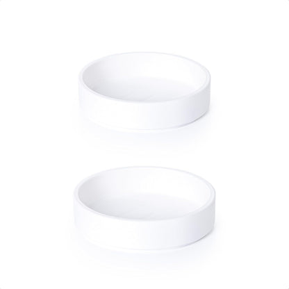 Phoenix Vine 4 Inch Plastic Plant Saucer Water Drip Tray, Heavy Sturdy Round Plant Drainage Tray for Indoors Outdoor, Set of 2, Matte White, 21-TY-4W-2