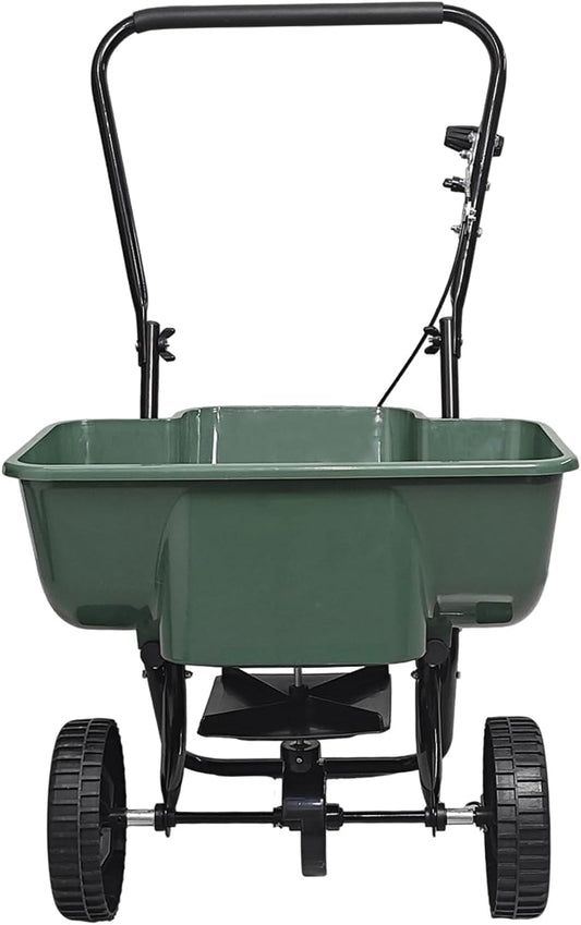 80LB Walk-Behind Broadcast Spreader for Seed,Fertilizer,Salt,Ice Melt, Fertilizer Spreader with Adjustable Drop Rate, Seed Spreaders for Lawns