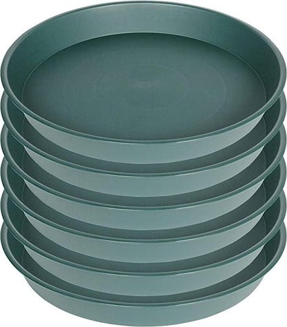 6 Pack Plant Saucer Tray Green, 4 6 8 10 12 13 15 17 19 inch Pot Saucers, Heavy Duty Plastic Plant Saucers for Indoors, Plant Drip Tray, Plant Trays for pots Planter (6", Green)
