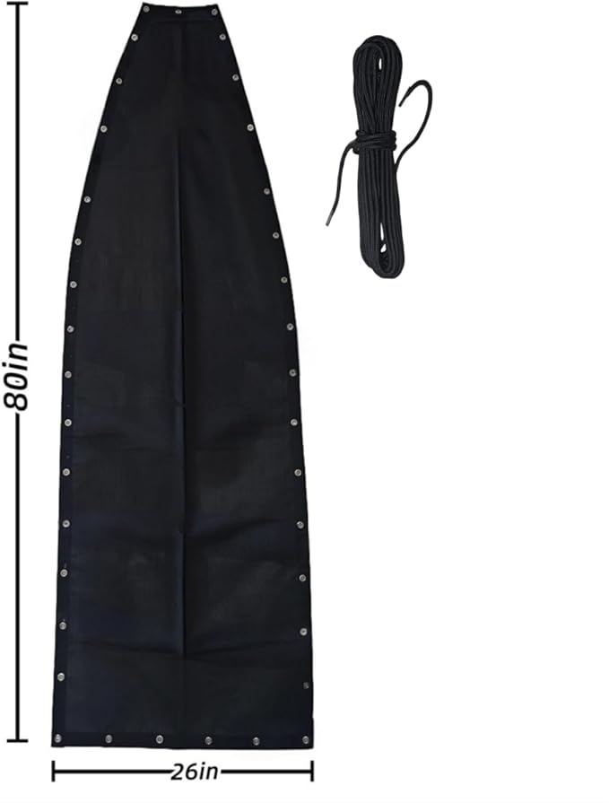 Outdoor Swing Chaise Lounge Replacement Pad and Sunshade Cover for Patio Furniture Hanging Hammock Chair Cushion pad, Sun Resistant Breathable Waterproof (Black, Support Mesh+Rope)