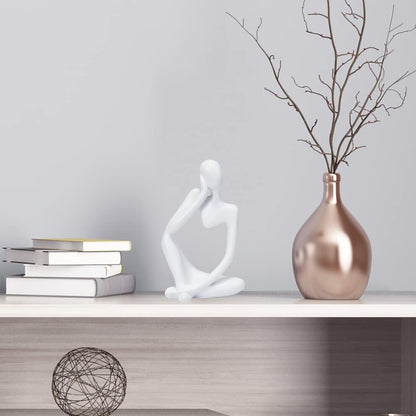 INNOLITES Resin Statue Thinker Style Decoration Abstract Sculptures Collectible Figurines for Home Decor Modern Office Shelf Desktop（White Left）