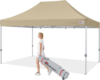 MASTERCANOPY Pop Up Canopy Tent Commercial Grade 10x15 Instant Shelter (Beige)