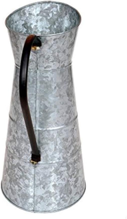 Deco 79 Metal Galvanized Watering Jug, 10 by 16-Inch,Gray