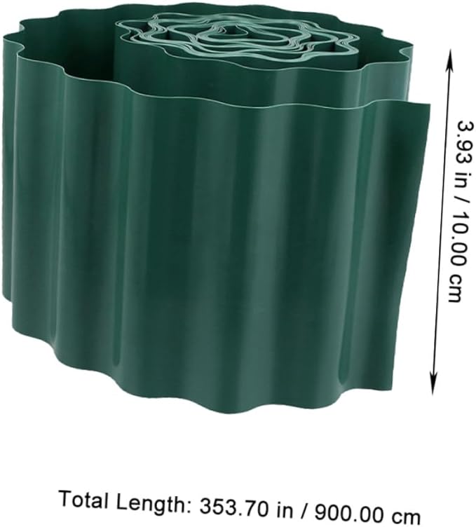 2 Rolls Reusable Plastic Lawn Border Fence Flexible Landscape Edging Kit for Garden Beds and Balconies Decorative Plant Fence Easy DIY Green Garden Trim