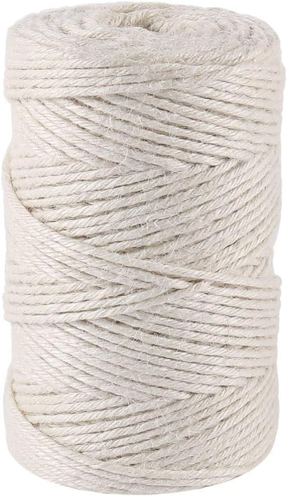 Tenn Well 3mm Jute Twine, 328 Feet Thick Twine String for Crafting, Gift Wrapping, Gardening, Packing and DIY Projects (Creamy)