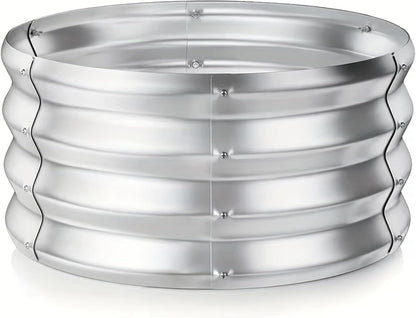 Raised Garden Bed, Raised Beds for Gardening Outdoor for Vegetables and Flowers Ground Planter Box, Galvanized Metal Planter Grow Garden Box,2.3x2.3x1ft