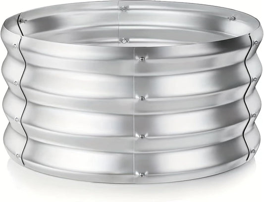 Raised Garden Bed, Raised Beds for Gardening Outdoor for Vegetables and Flowers Ground Planter Box, Galvanized Metal Planter Grow Garden Box,2.3x2.3x1ft