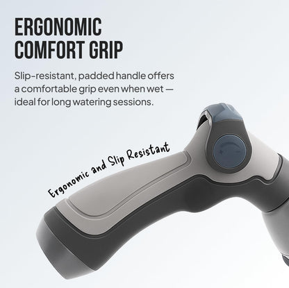 Garden Hose Nozzle – 8-Pattern Hose Sprayer with Thumb Control – Watering Tool for Garden, Car Wash, Lawn Care & Pet Shower