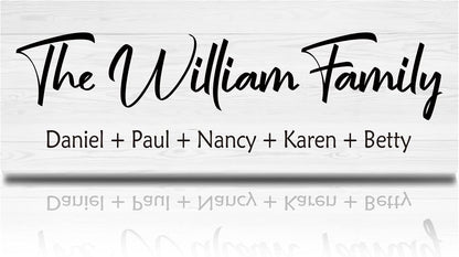 Bemaystar Personalized Family Name Wooden Sign, Rustic Farmhouse Decor - Home & Wedding Gift, 16" x 6"
