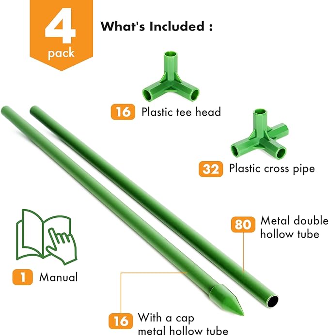 MAGGIFT Tomato Cage - 4 Pack 68 Inch Tomatoes Plant Stakes Support Cages Trellis Extra Tall for Garden & Pots