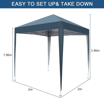 Outvita 6.5x6.5ft Pop Up Canopy Tent, Outdoor Instant Shelter Folding Canopy with Carry Bag for Commercial Events, Party, Backyard BBQ, Camping Blue