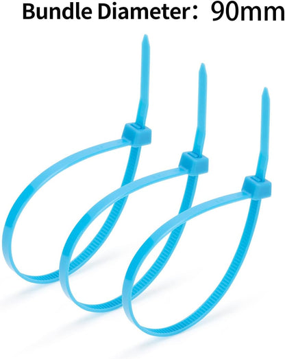 XINGO 100PCS Cable Zip Ties Heavy Duty, Premium Nylon Plastic Wire Ties with 50 Pounds Tensile Strength, Self-Locking Black Nylon Zip Ties for Indoor and Outdoor (14 inch, Green)