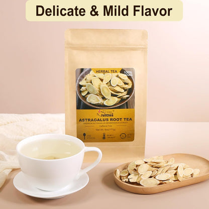 FullChea - Astragalus Root Tea - 6oz/171g - Pure Natural Astragalus Membranaceus - Dried HuangQi Herb - Loose Leaf Herbal Tea - Non-GMO - Caffeine-Free - Gluten-Free