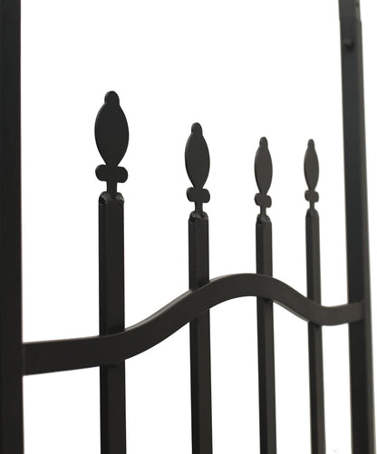 Steel Garden Arch with Gate, 6'8" High x 4'11" Wide, Garden Arbor for Various Climbing Plant, Outdoor Garden Lawn Backyard