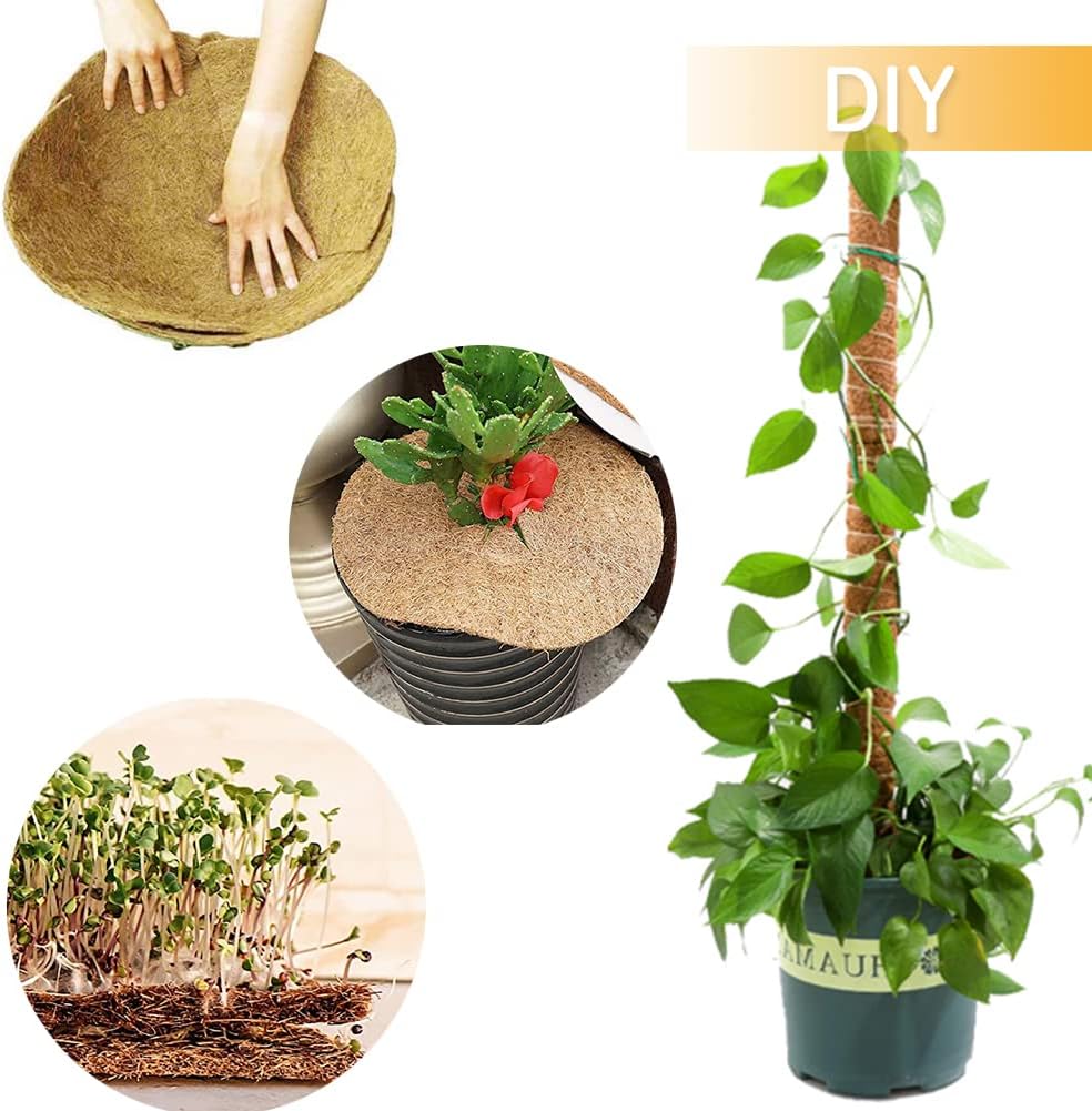 Coco Coir Liner, Yarrdfir 16x120 inch Natural Coconut Liners for planters Flower Basket, Natural Coconut Fiber mat, Garden Decoration, Animal pet pad, Reptile Carpet, Snow Mat