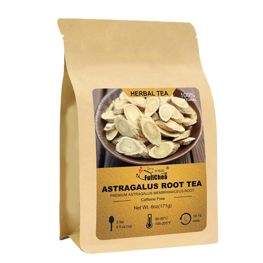 FullChea - Astragalus Root Tea - 6oz/171g - Pure Natural Astragalus Membranaceus - Dried HuangQi Herb - Loose Leaf Herbal Tea - Non-GMO - Caffeine-Free - Gluten-Free