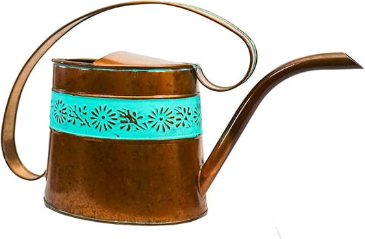 Headwind Willow Vintage Copper 0.5 Gallon Galvanized Decorative Metal Garden Watering Can for Indoor & Outdoor Plant Care – Vintage Gardening Plant Watering Can by Robert Allen