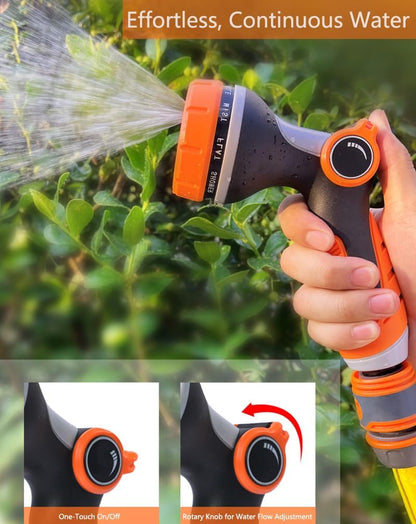Garden Hose Nozzle Sprayer with 10 Spray Patterns & Thumb Control Valve - Ideal for Pet Showering, Garden Watering, Cleaning, Car Washing & Lawn Greening
