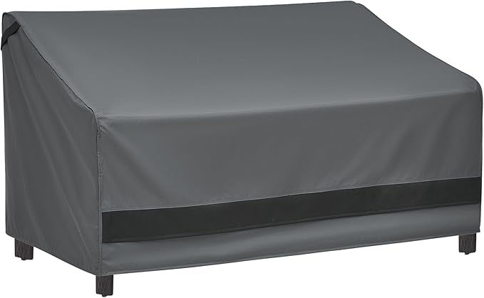 loriano 2-Seater Patio Sofa Covers, 600D Oxford Fabric Heavy Duty, 100% Waterproof Outdoor Loveseat Lawn Patio Furniture Covers, Premium PVC Coating for Sun Fade Resistance 60" W x 40" D x 33" H