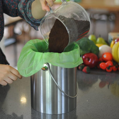 2.6 Gallon Compostable Trash Bags, 100 Count, Extra Thick 0.71 Mil, Certified by BPI and ASTM D6400, Perfect Fit for Small Trash Cans