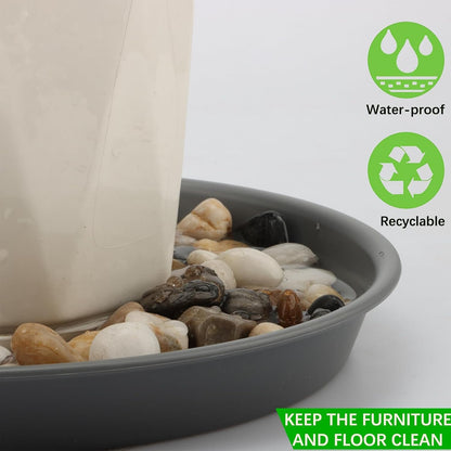 TITE Plant Saucer Heavy Large Planter Durable Thicker Plastic Plant Trays for Indoors and Outdoor,Plant Saucer Drip Trays (Grey, 10 inch)