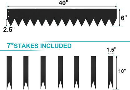 Metal Landscape Edging 40 Inch Strips, Metal Edging 6 Inch Depth, 6 Pack Hammer in Garden Edge, Metal Landscape Edge, Steel Edging for Landscaping