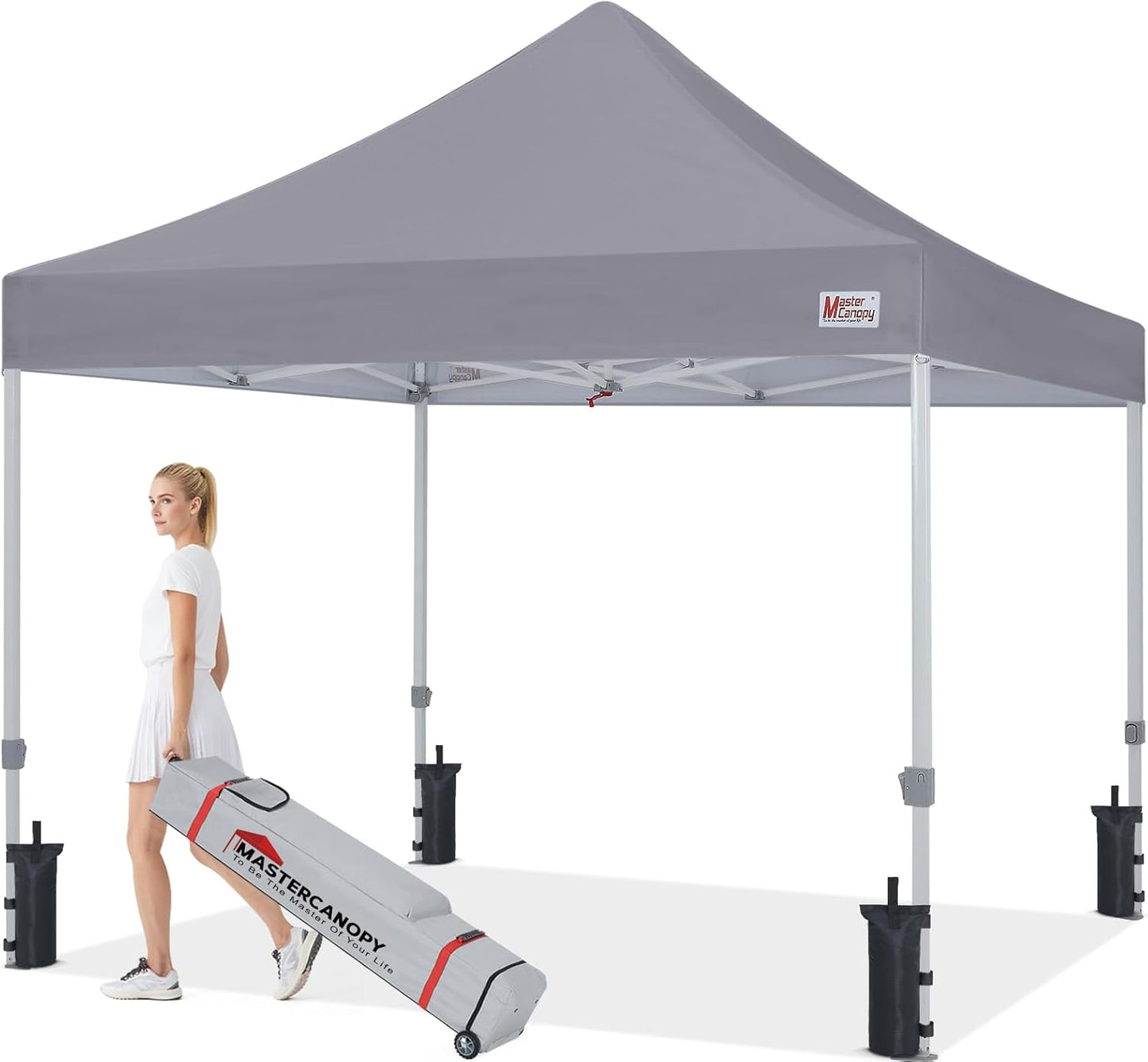 MASTERCANOPY Pop Up Canopy Tent Commercial Grade 10x10 Instant Shelter (Grey)