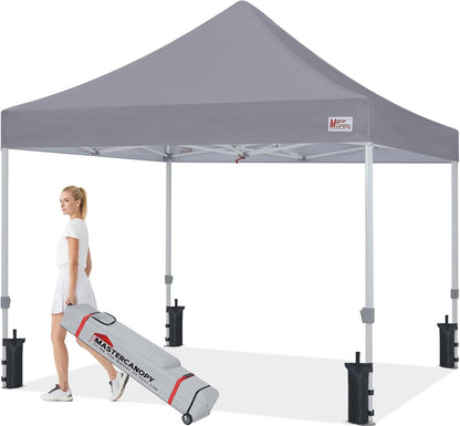 MASTERCANOPY Pop Up Canopy Tent Commercial Grade 10x10 Instant Shelter (Grey)