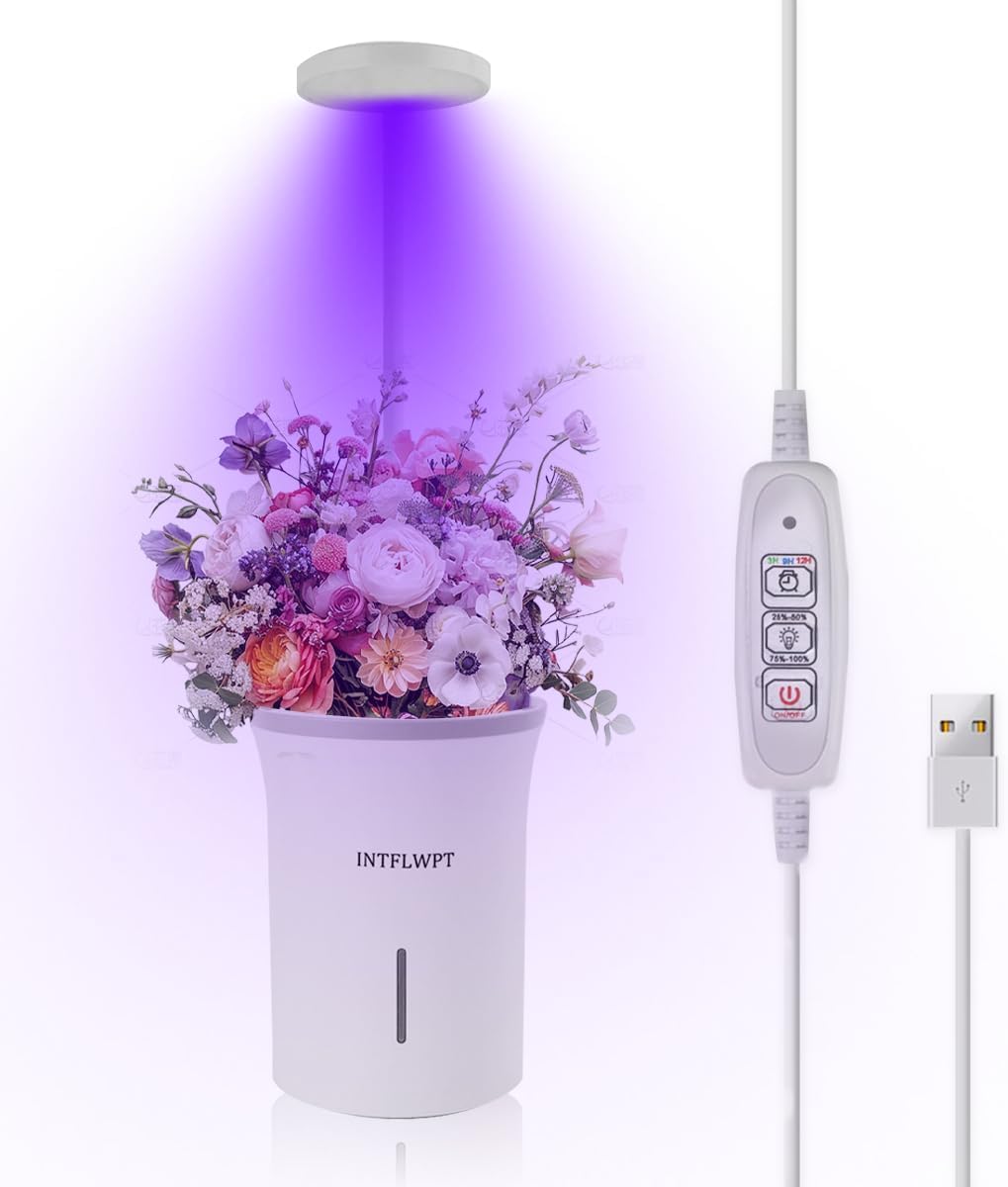 Indoor Planter Grow Light, Soil & Hydroponic Dual Mode, Automatic Timer for 3H/9H/12H, Full Spectrum 9 Dimmable Levels, Plants Germination Kit for 4 Pods, Ideal for Herbs, Flowers & Vegetables (Grey)