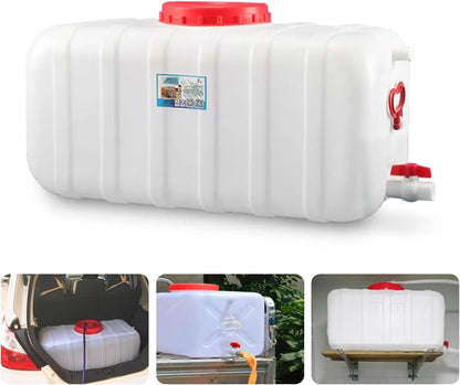 Heavy Duty Water Container Plastic Water Storage Carrier with Tap 50l 80l 110l 200l Water Tank Water Bottle Dispenser for Camping Caravan Hiking Outdoor(Size:50L)
