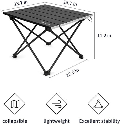 MOON LENCE Folding Beach Table, Small Folding Table, Outdoor Ultralight Aluminum Camping Table, Portable Compact Backpacking, Travel Table for Beach, Picnics, Cooking, Hiking