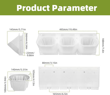 Self-Watering Vertical Wall Planter, 36 Pots Wall Mounted Garden for Indoor/Outdoor, Stackable Planter, Includes Panels, for Herbs, Flowers & Vegetables (White)