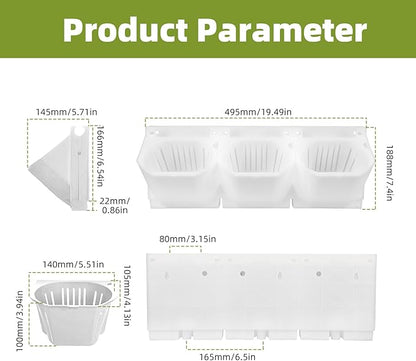 Self-Watering Wall-Mounted Vertical Planter, 36 Pots Wall Planter Indoor Vertical Living Green PlantWall Easy Installation 45''x39'' x5'' (White, 45X39 Inch 36Pcs)