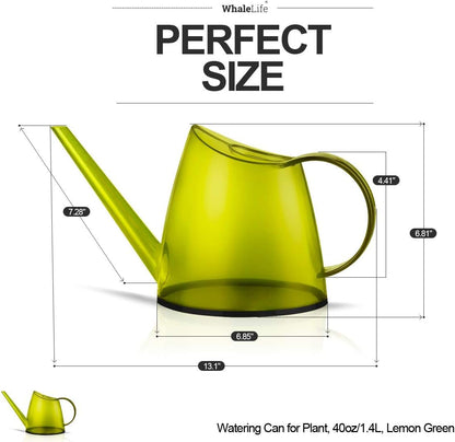 WhaleLife Indoor Watering Can for House Bonsai Plants (1.4L, Green Lemon)