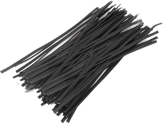 Plastic Black 6" Twist Ties, Reusable Cable Ties,Long Garbage Bag Twist Ties, Trash Bag Coated Ties, Twisty Ties for Organizing, Plant Hollding, Office, Christmas Tree (500 Pcs/6 inch)