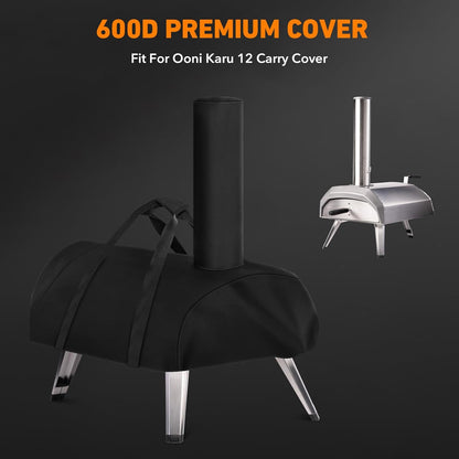 Heavy Duty Replacement Grill Cover fits for Ooni Karu 12 Carry Cover, Pizza Oven Accessories, Black