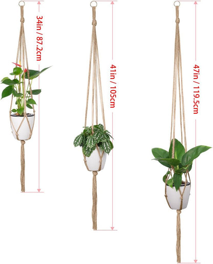 Plant Hangers Indoor Macrame Hanging Planter Holder 6 Pack, 3 Sizes