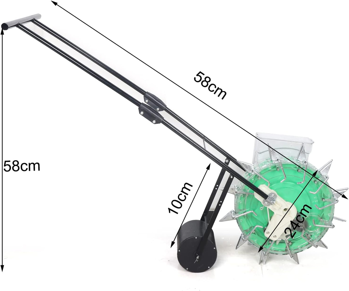 Garden Seeder Row Planter, Hand Push Seeder Machine w/12 Holes Row Seeding Sowing & Fertilizer Applicator, Walk-Behind Row Crop Planter for Sowing Seeds, Corn, Soybeans, Peanuts, Mung Beans, Sunflower