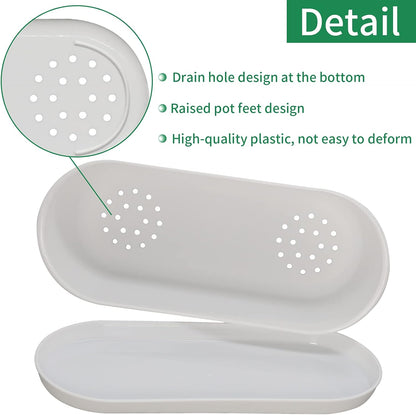 5-Pack Herb Planter,Window Boxes Planters with Multiple Drainage Holes,8.5" x 3.3" Oval Herb Garden Planter indoor/outdoor for Grow Plants, Flowers or Succulents, Deck Railing Window Planter Box